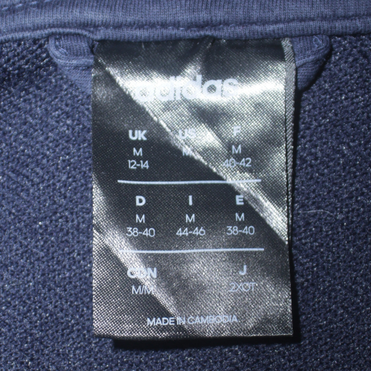 Adidas Womens Navy Blue Full Zip Hoodie Size M 12-14