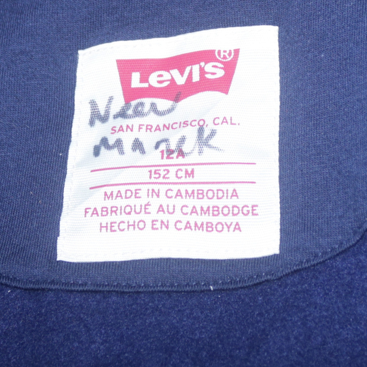 Levi's Girls Blue Full Zip Hoodie Size 12 Years Cotton Blend