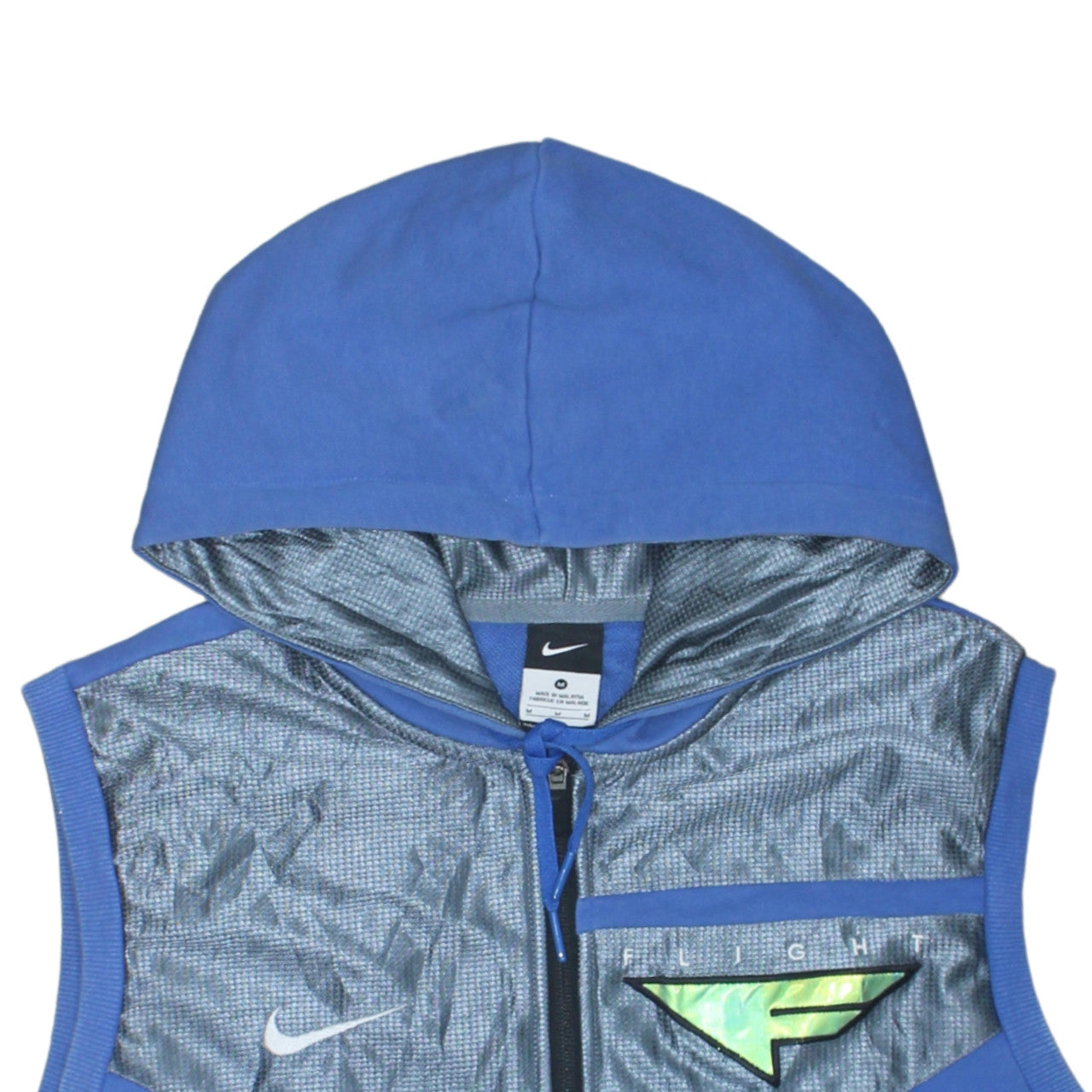 Nike Men's Blue Flight Sleeveless Full Zip Hoodie Vest M