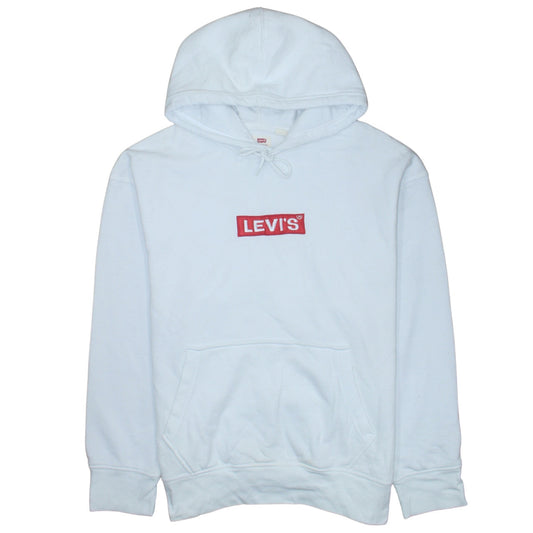 Levi’s Men’s White Pullover Relaxed Hoodie XL Fleece Logo Casual