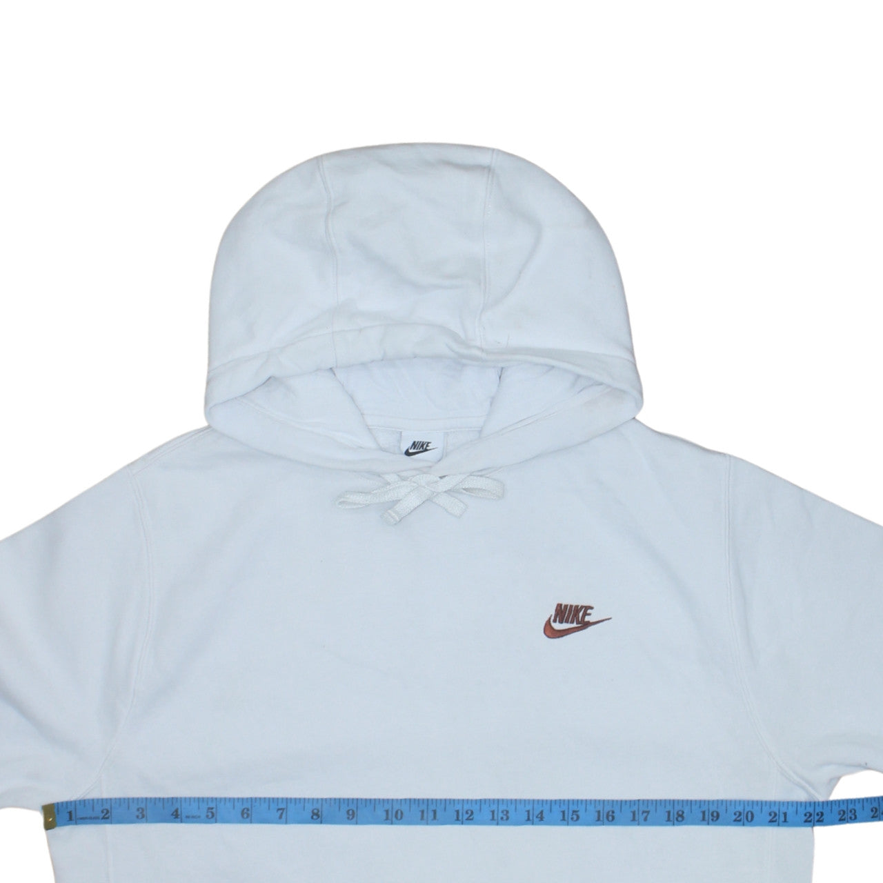 Nike Men White Pullover Hoodie M Fleece Regular Fit Logo Sportswear
