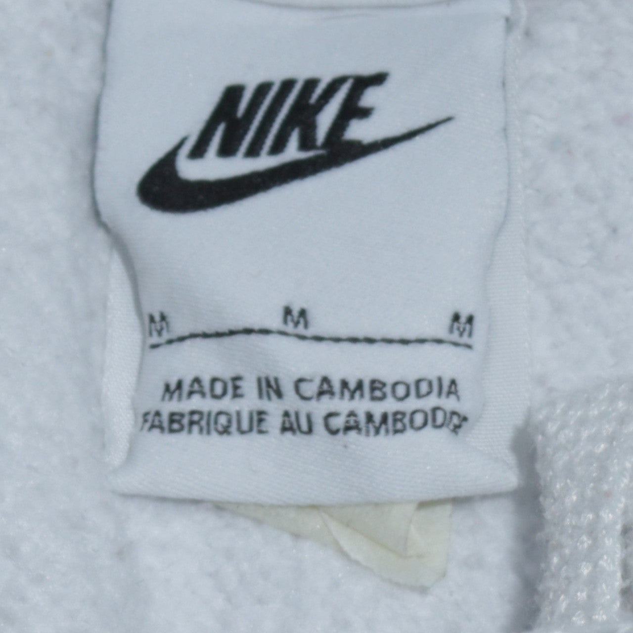 Nike Men White Pullover Hoodie M Fleece Regular Fit Logo Sportswear