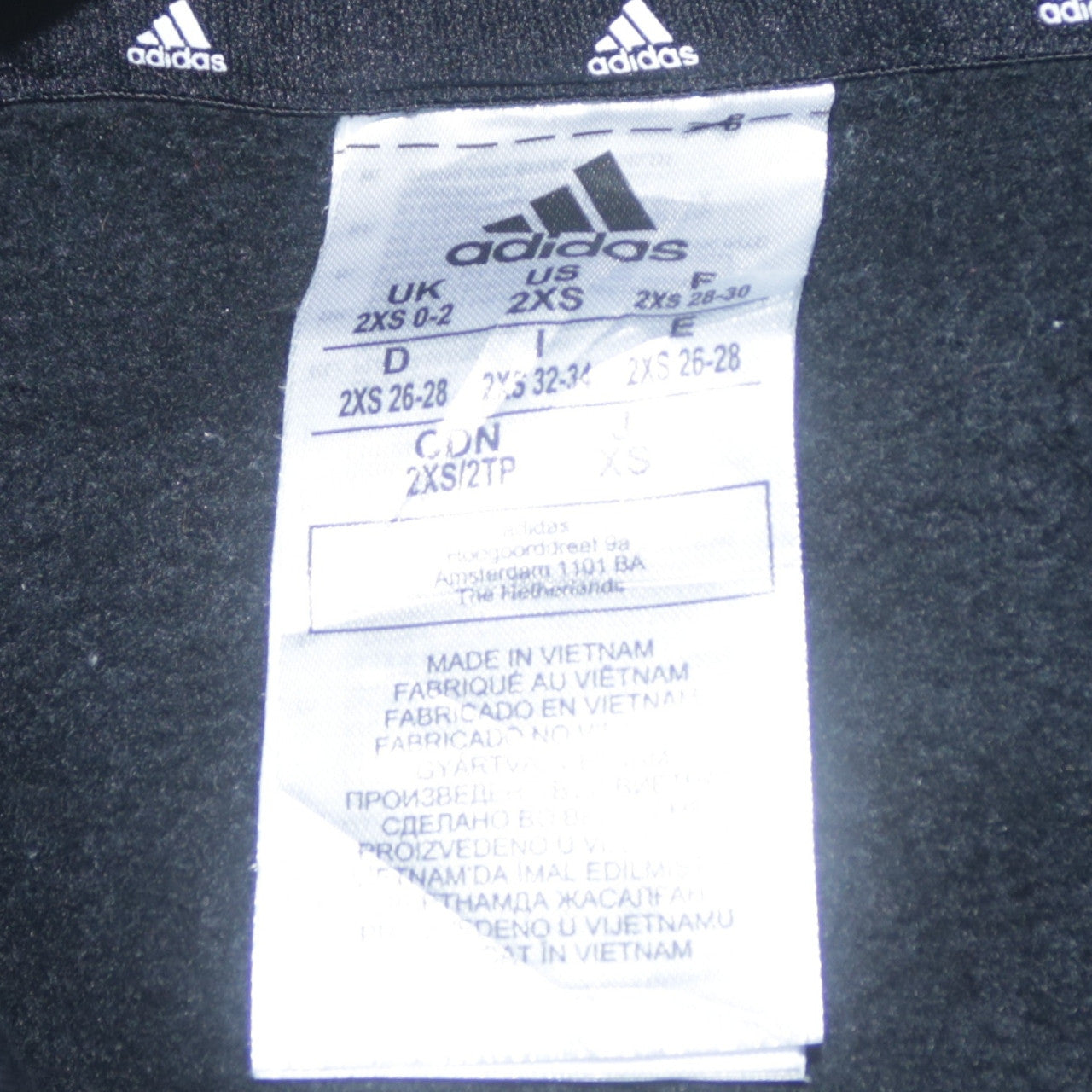 Adidas Womens Black 2XS Pullover Logo Hoodie Sweatshirt