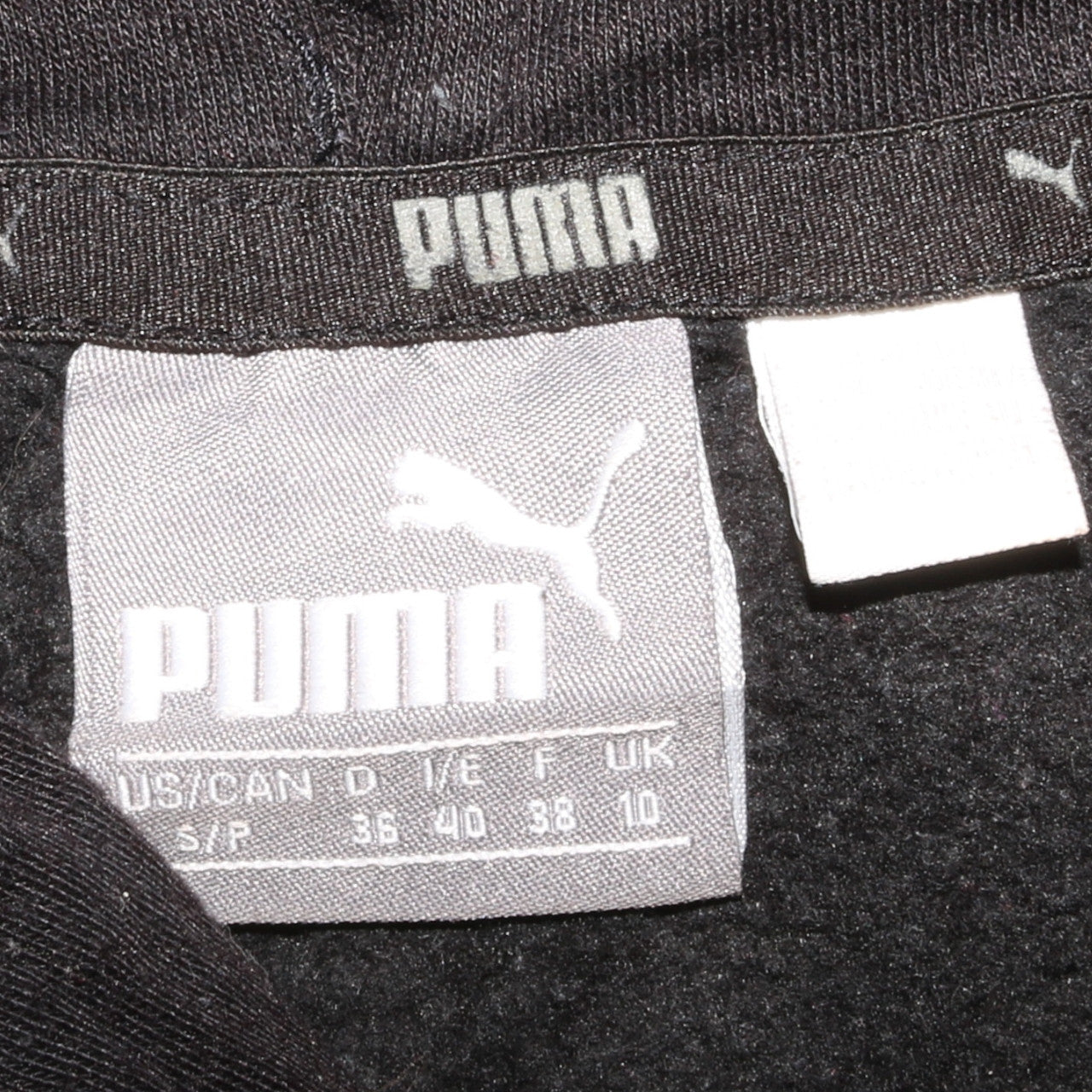 Puma Womens Black Gold Logo Pullover Hoodie Size 10