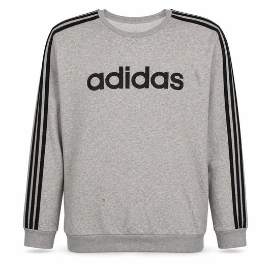 adidas Men’s Grey Crew Neck Sweatshirt L Logo Pullover