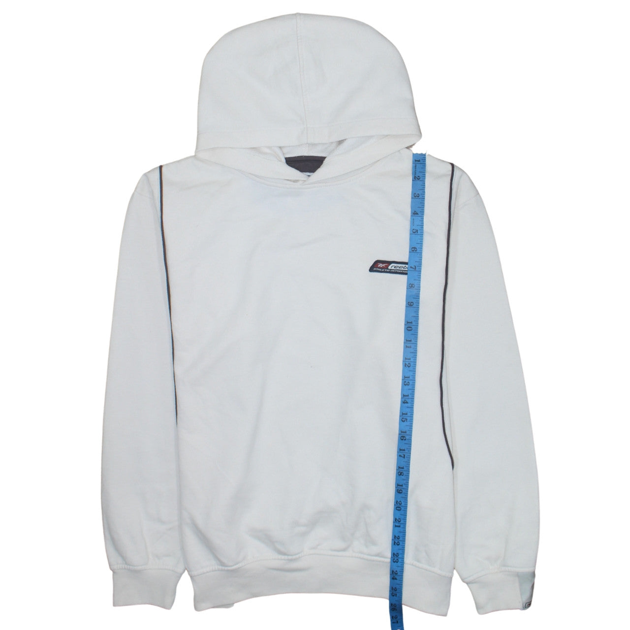 Reebok Men's White Pullover Hoodie Small Athletic Logo Sweatshirt