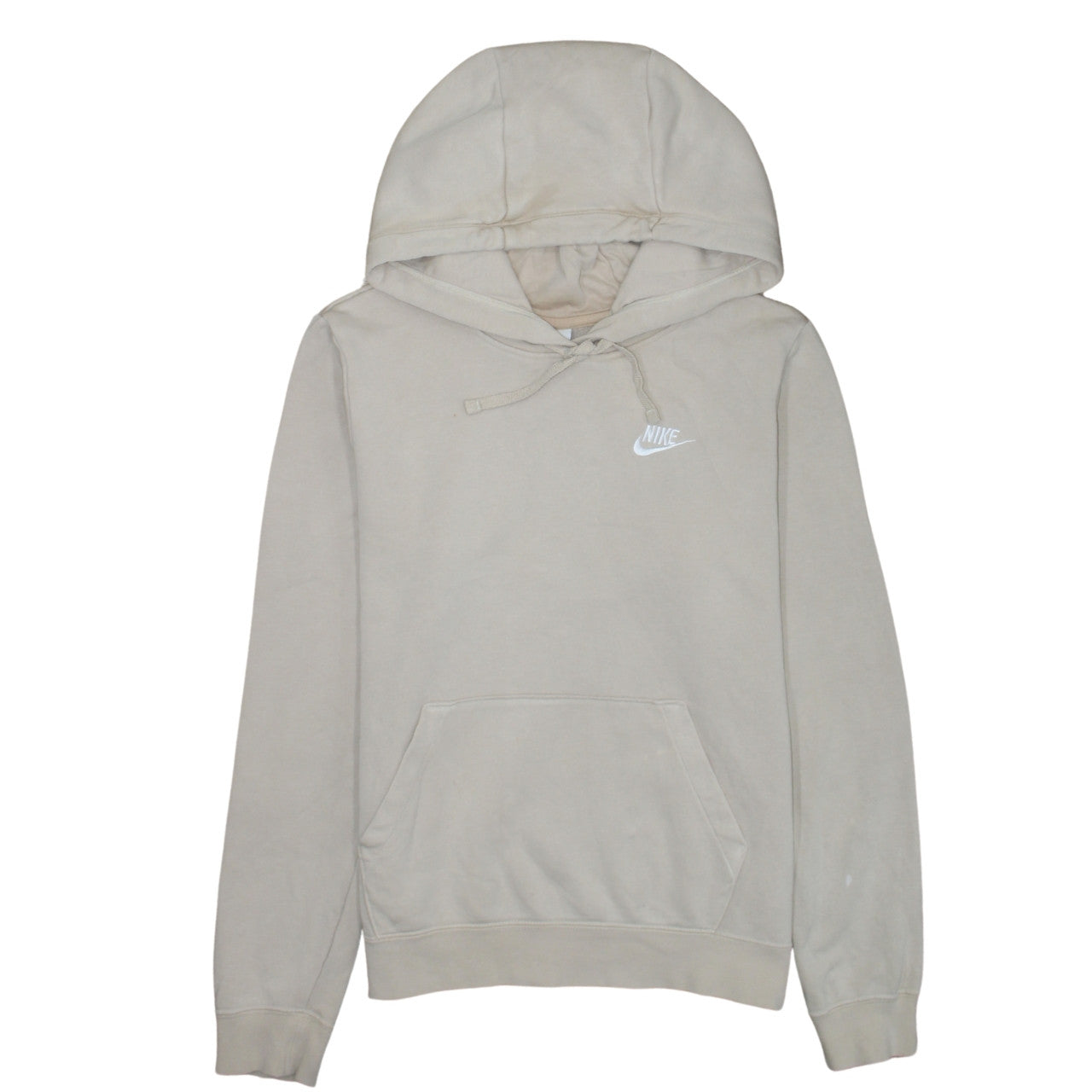 Nike Women Beige Pullover Hoodie Small Cotton Blend Casual Fit