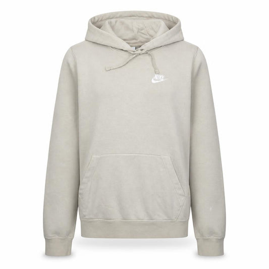 Front view of Nike Women Beige Pullover Hoodie Small Cotton Blend Casual Fit