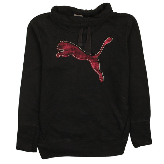 Puma Womens Black Size 12 Pullover Hoodie Sweatshirt