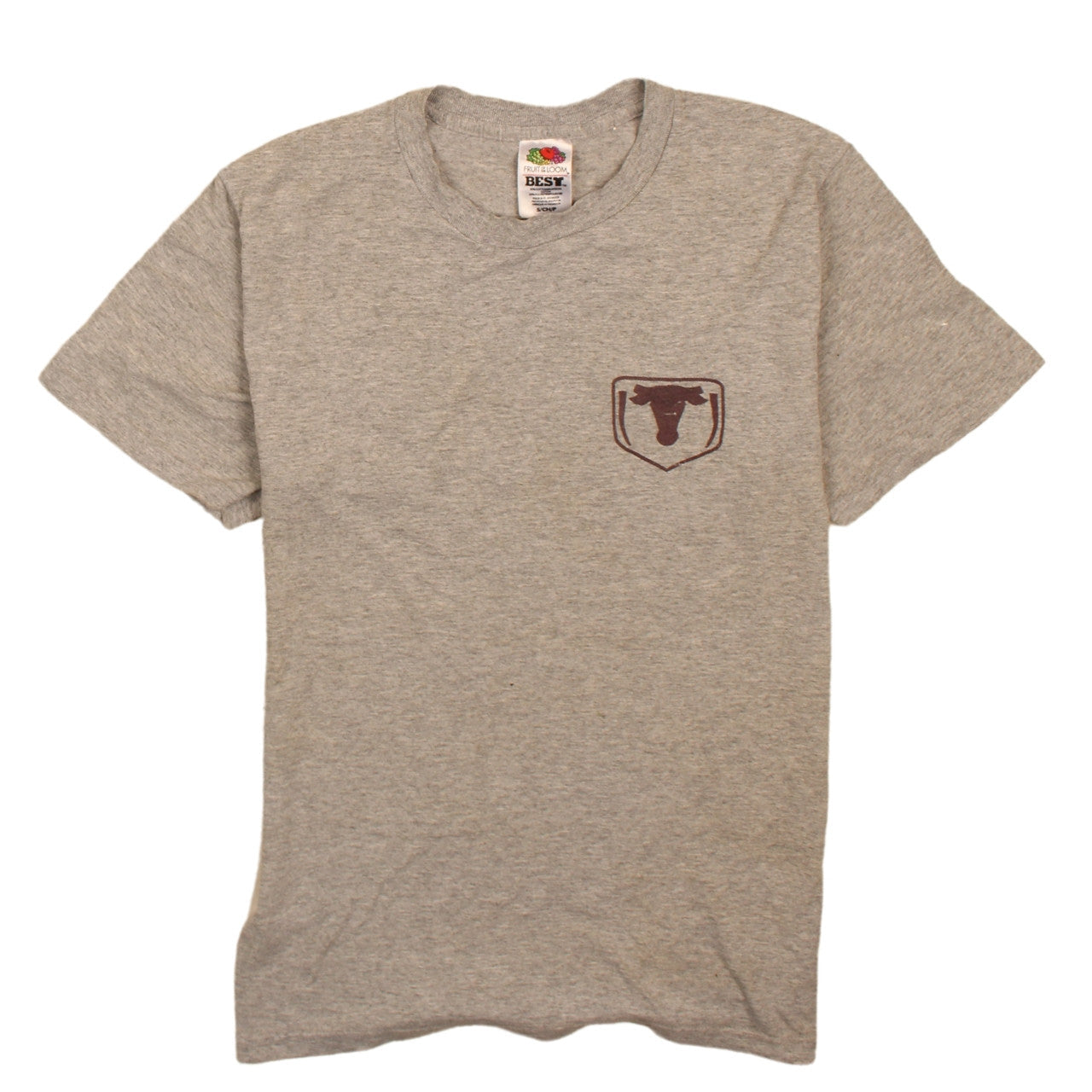 Fruit of the Loom Men's Grey Short Sleeve Graphic T-Shirt Size S