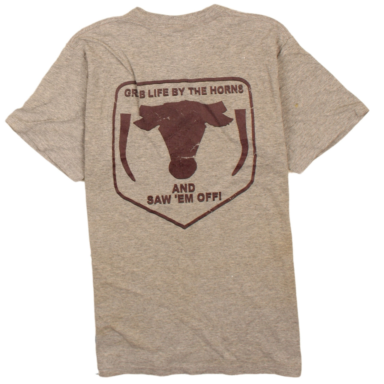 Fruit of the Loom Men's Grey Short Sleeve Graphic T-Shirt Size S