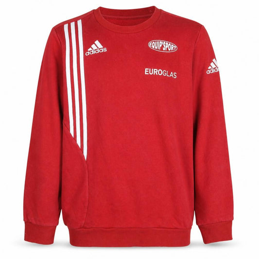 Adidas Mens Red Pullover Sweatshirt M Sports Logo Crew Neck