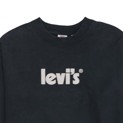 Additional view of Levi's men’s black xs graphic logo crew neck sweatshirt
