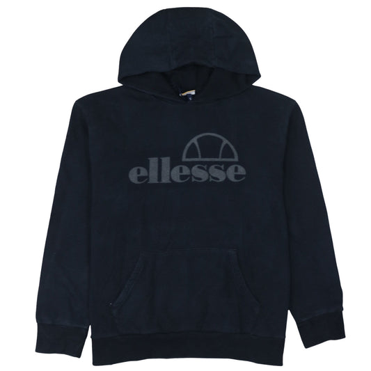 Ellesse Men Black S Pullover Hoodie Classic Logo Cotton Sweatshirt
