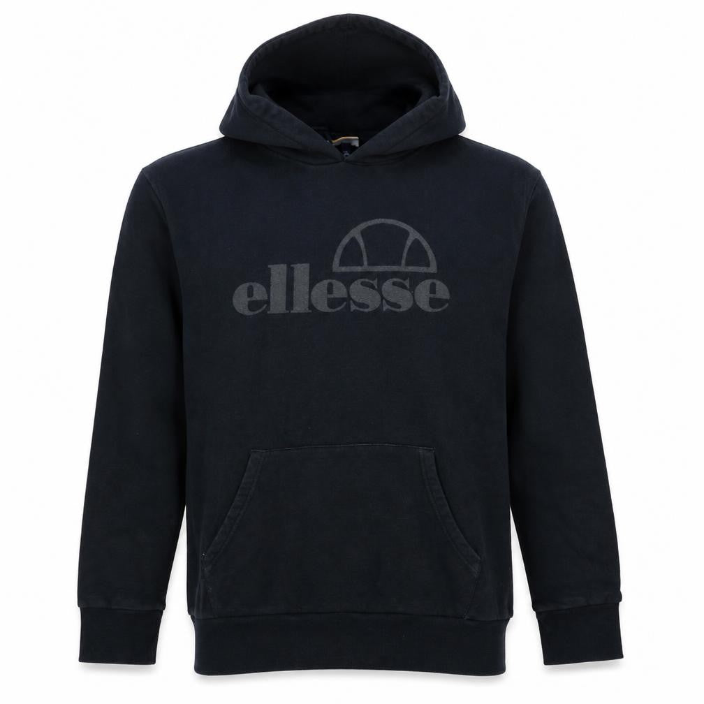 Ellesse Men Black S Pullover Hoodie Classic Logo Cotton Sweatshirt