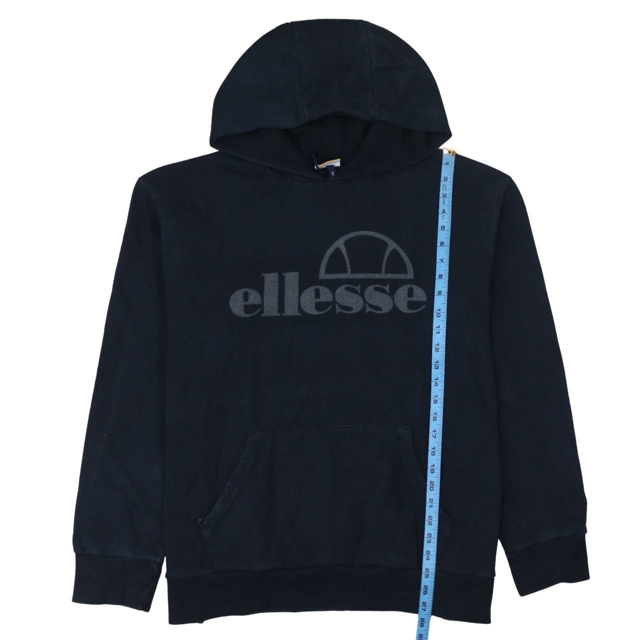 Ellesse Men Black S Pullover Hoodie Classic Logo Cotton Sweatshirt