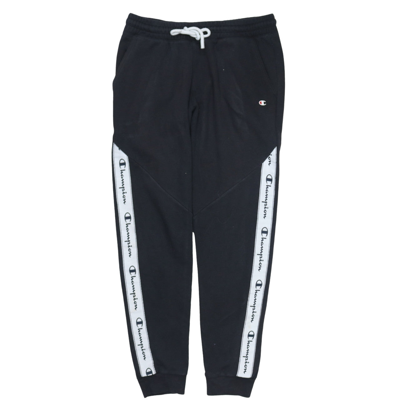 Champion Men's Black Medium Jogger Trousers with Logo Tape