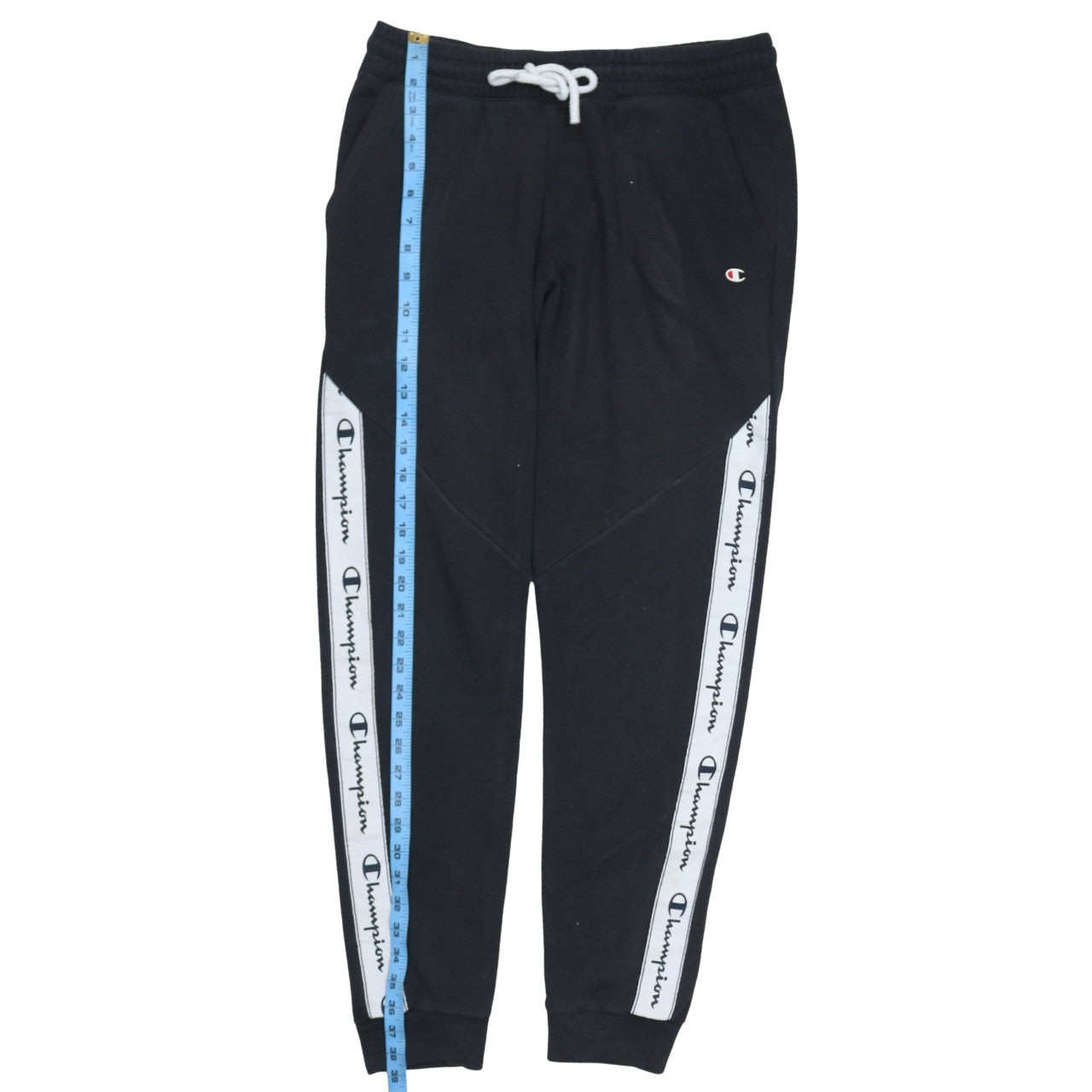 Champion Men's Black Medium Jogger Trousers with Logo Tape