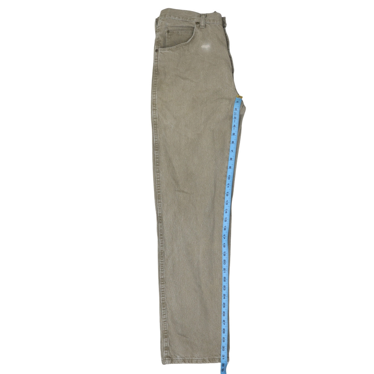 Wrangler Men's Beige Regular Fit Cotton Straight Jeans 34x32