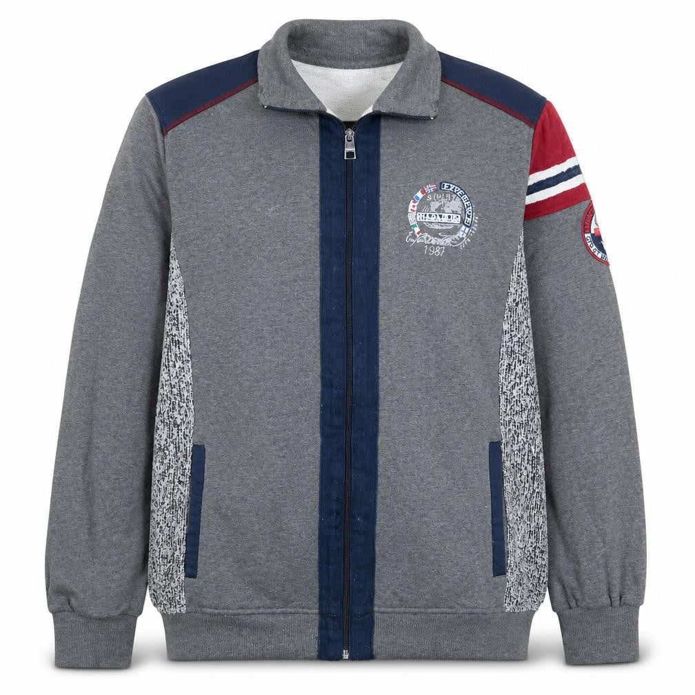 Napapijri Men's Grey XL Track Jacket Full Zip Cotton Blend