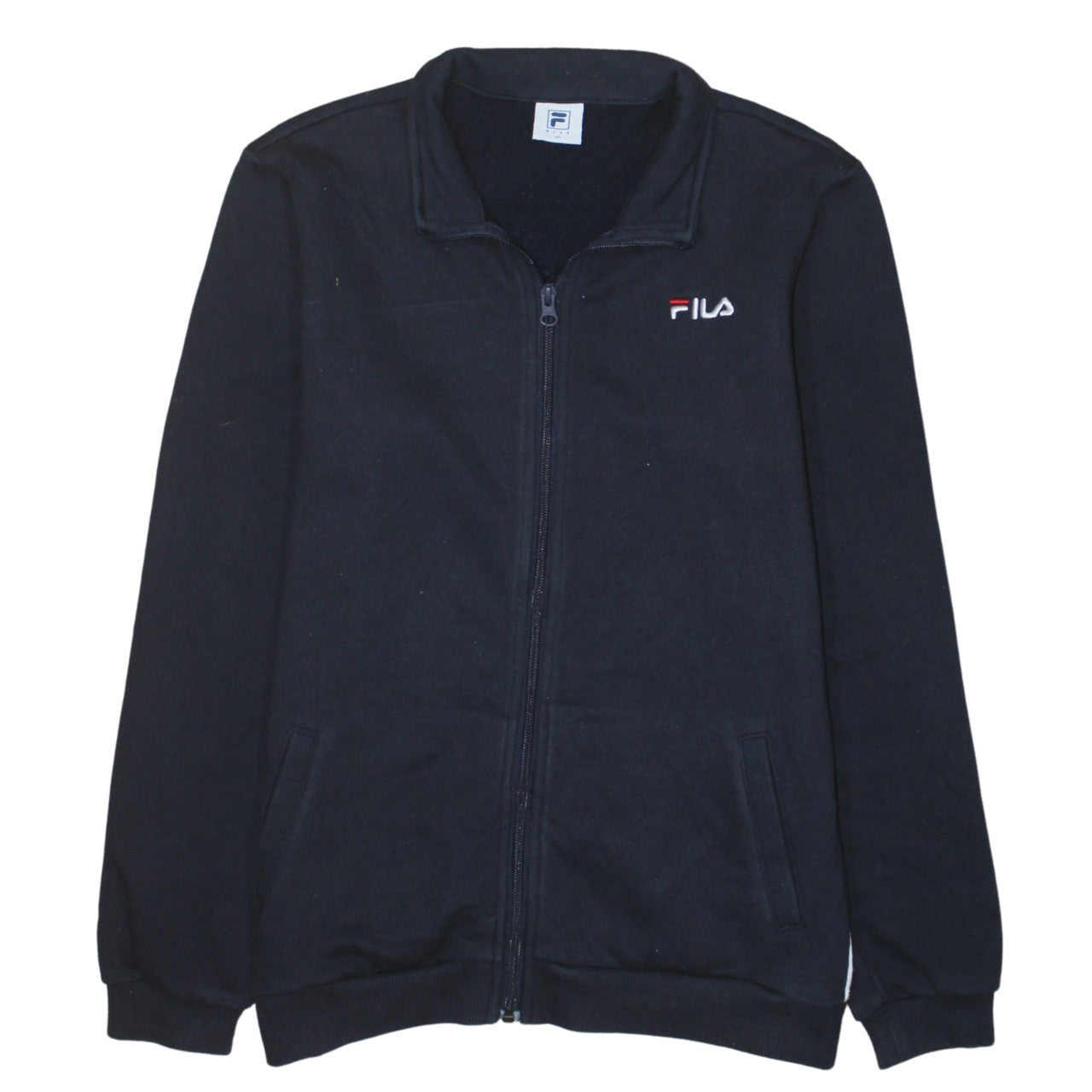 Fila Boys Black Full Zip Track Jacket XL 14-15 Years Cotton Blend