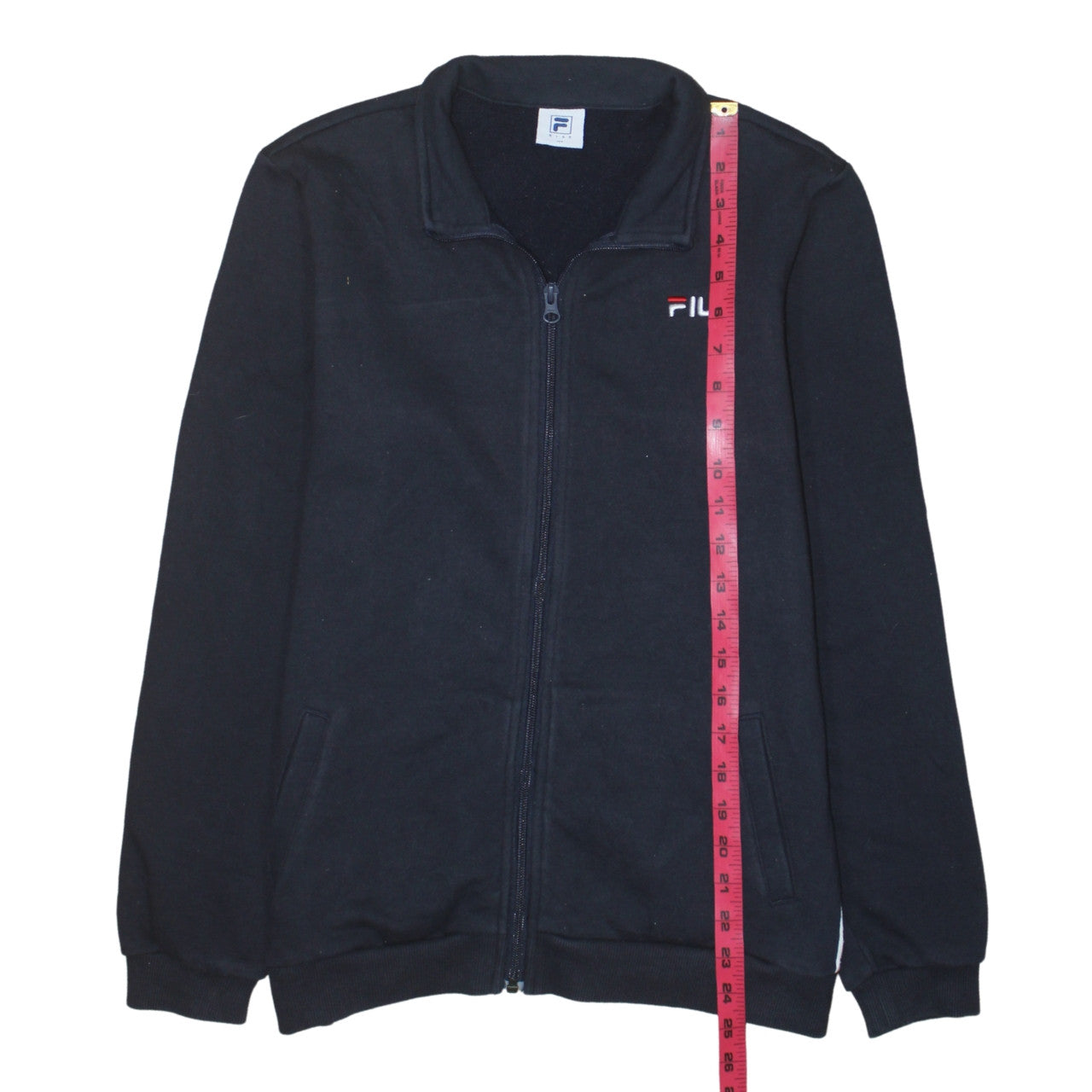 Fila Boys Black Full Zip Track Jacket XL 14-15 Years Cotton Blend