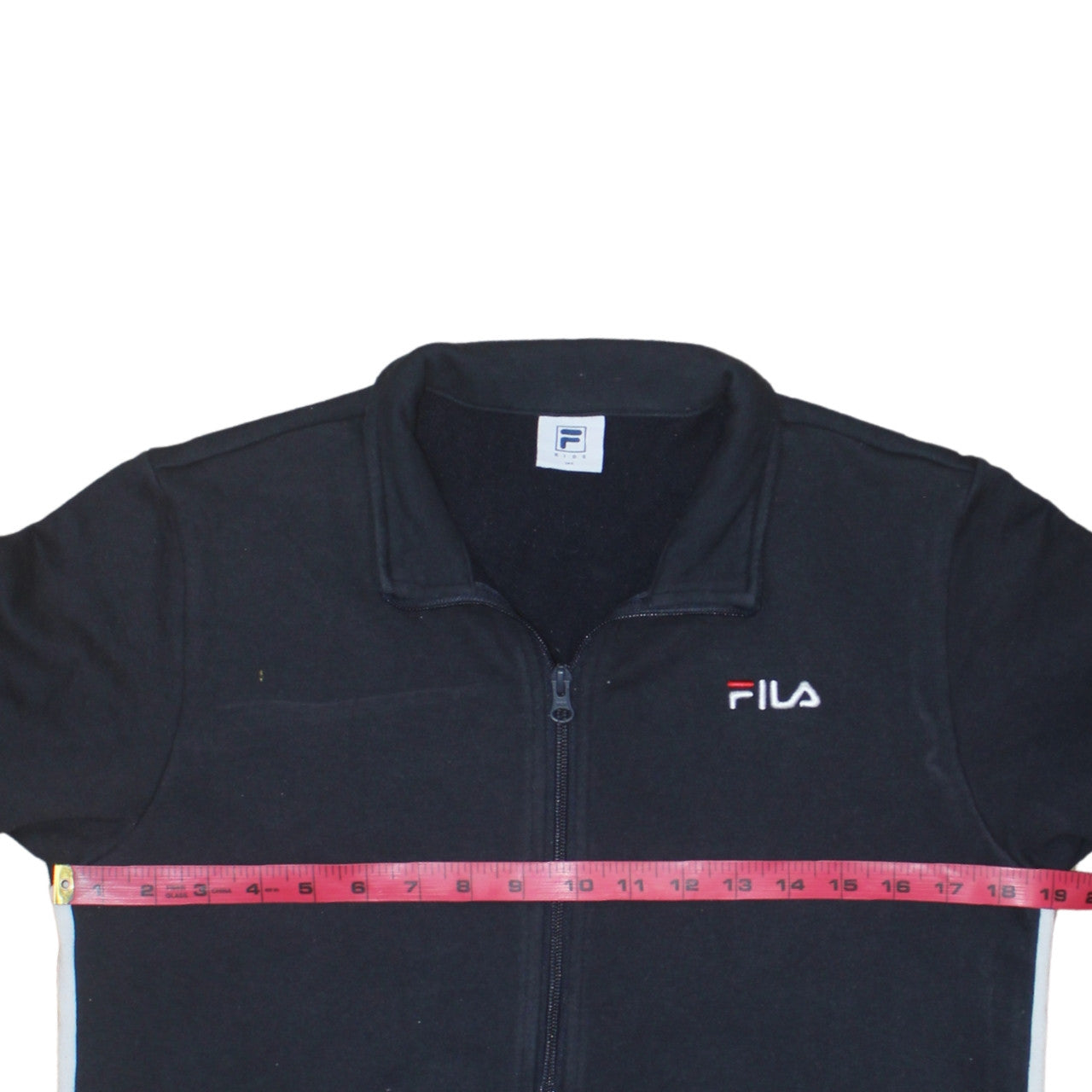 Fila Boys Black Full Zip Track Jacket XL 14-15 Years Cotton Blend