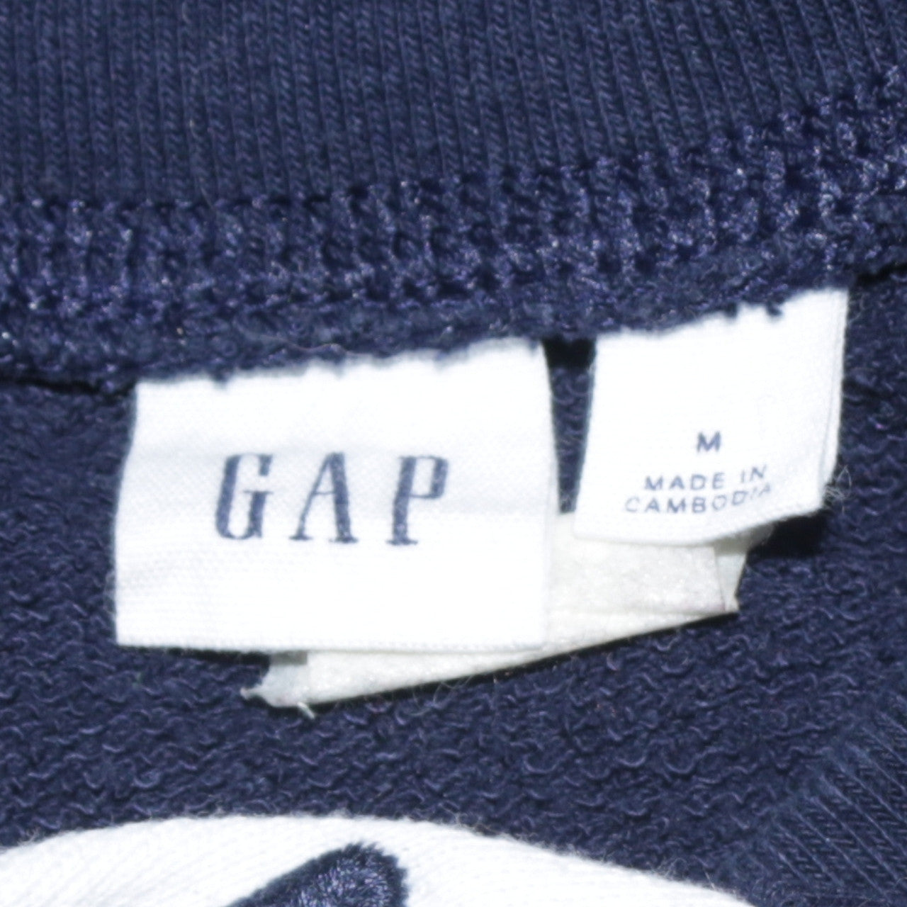 GAP Women Navy Blue Colourblock Cotton Sweatshirt M