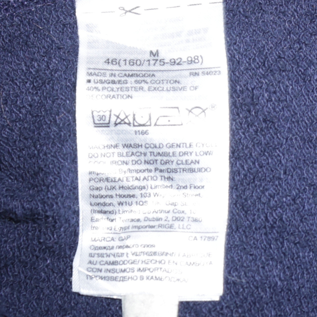 GAP Women Navy Blue Colourblock Cotton Sweatshirt M