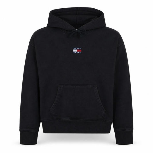 Tommy Jeans Women's Black Cotton Pullover Hoodie Size M