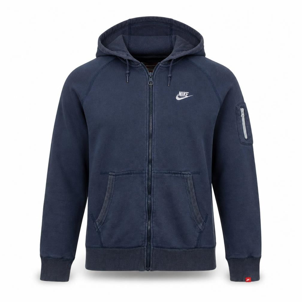 Nike Men's Blue XL Full Zip Hoodie with Pockets