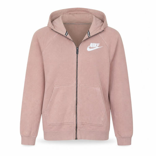 Nike Womens Pink Full Zip Hoodie Small Cotton Blend Sweatshirt