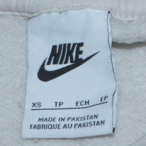 Nike Women Beige XS Pullover Crew Neck Sweatshirt Cotton Blend