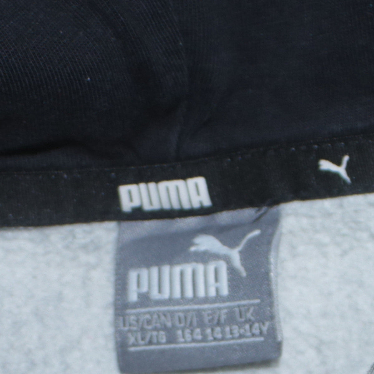 Puma Boys Grey Pullover Hoodie 13-14 Years Fleece Logo Sweatshirt