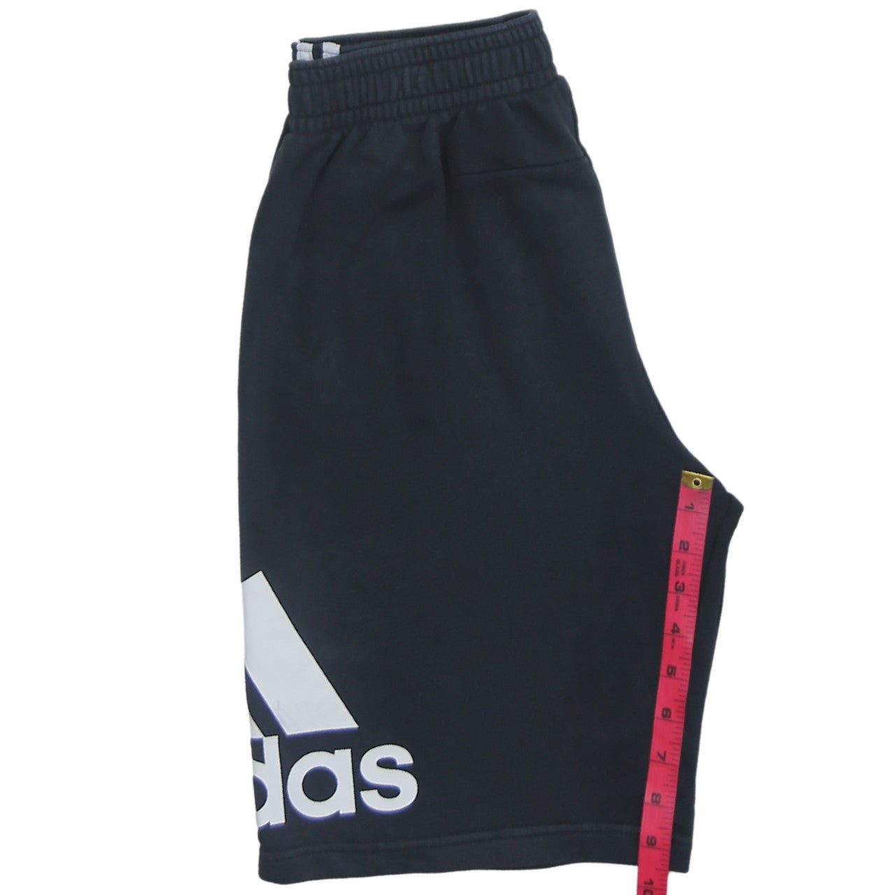 Adidas Boys Black Athletic Shorts 13-14 Years Fleece Elastic Waist Logo