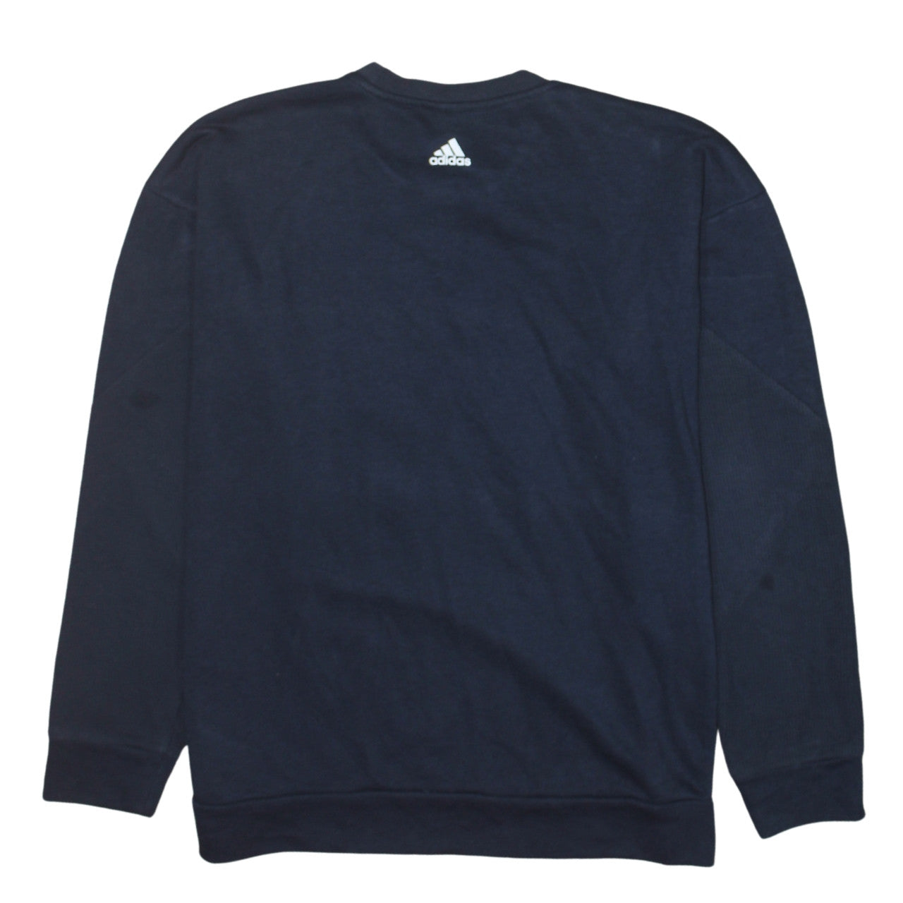Adidas Womens Navy XS Crew Neck Graphic Logo Sweatshirt