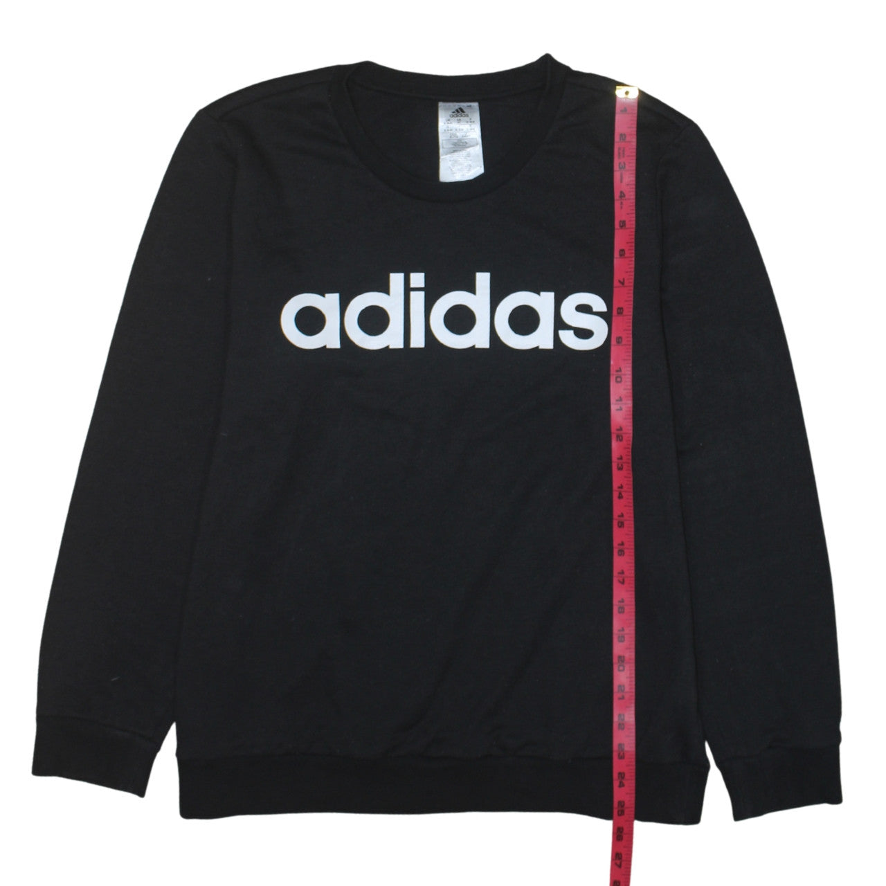 Adidas Womens Black XL Sweatshirt Crew Neck Logo Pullover