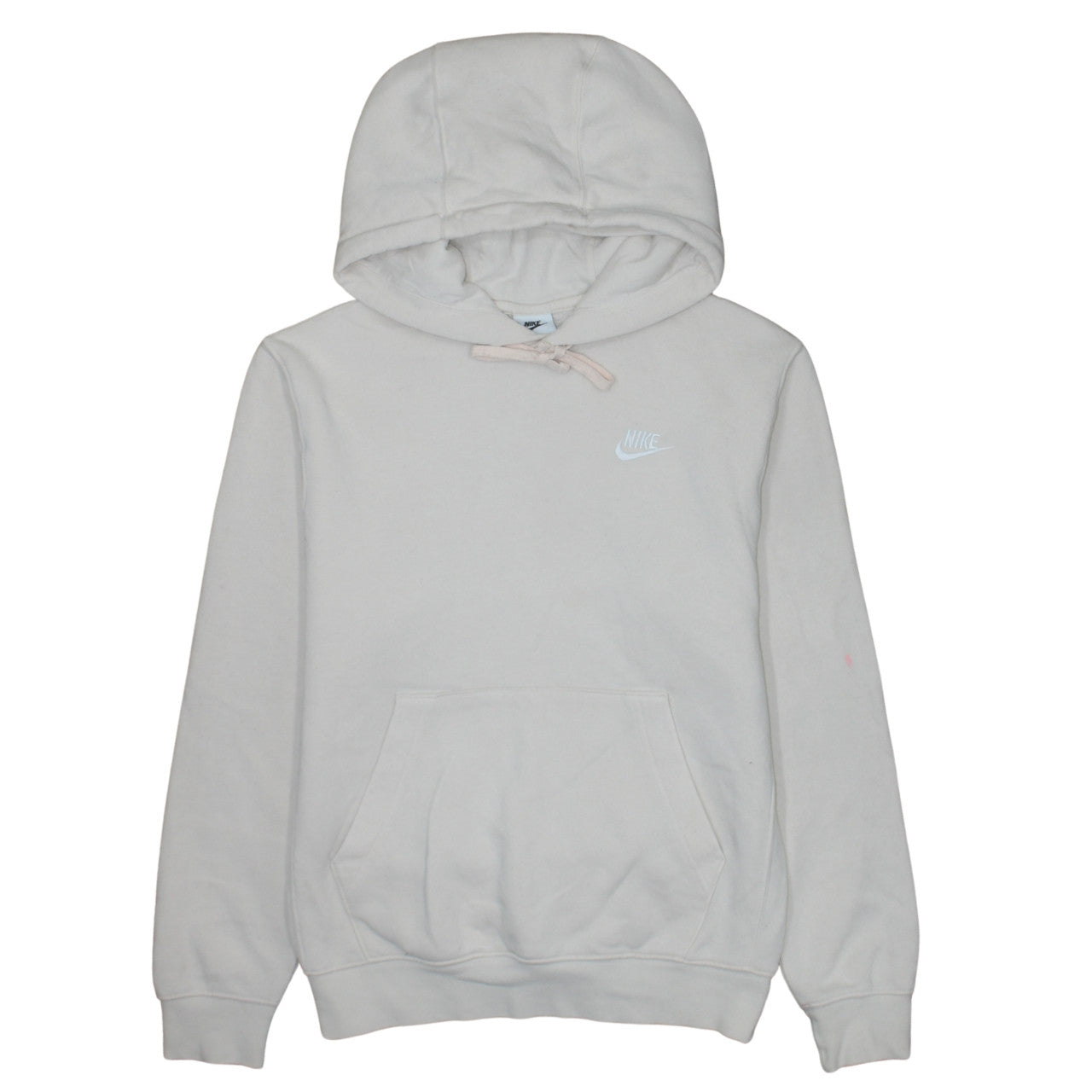 Nike Women's Beige XS Pullover Hoodie 80% Cotton Logo Print