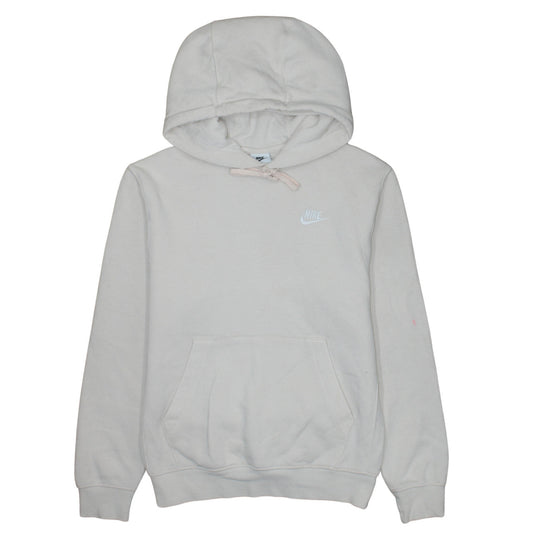 Nike Women's Beige XS Pullover Hoodie 80% Cotton Logo Print