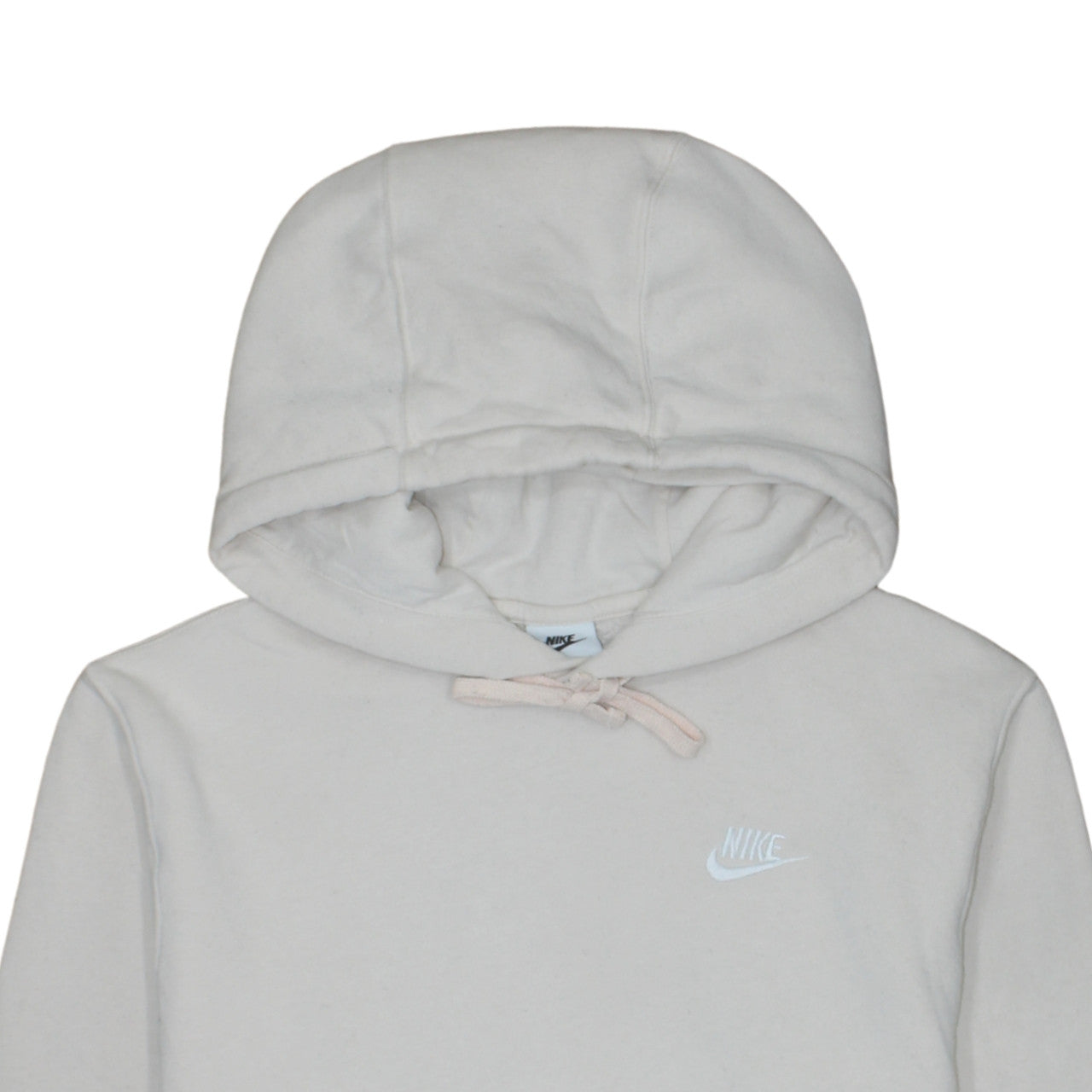 Nike Women's Beige XS Pullover Hoodie 80% Cotton Logo Print