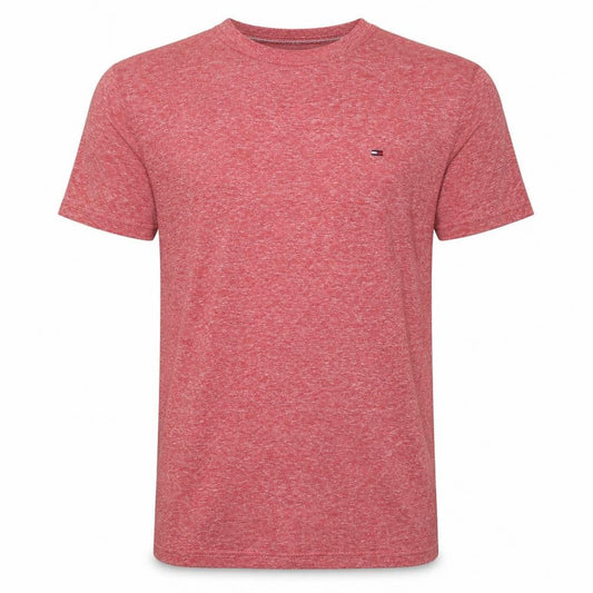 Front view of Tommy Hilfiger Denim Men's Red Crew Neck Cotton Blend T-Shirt M