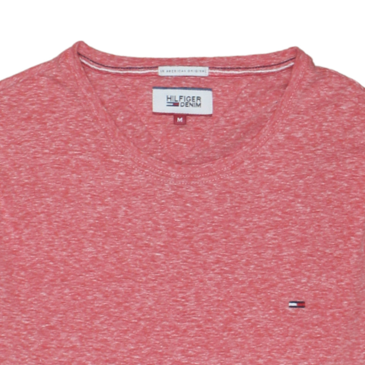 Tommy Hilfiger Denim Men's Red Crew Neck Cotton Blend T-Shirt M