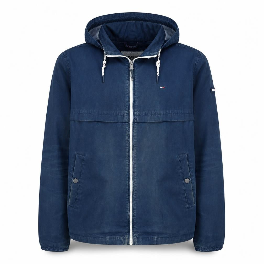 Tommy Jeans Men's Blue 2XL Hooded Full Zip Windbreaker Jacket