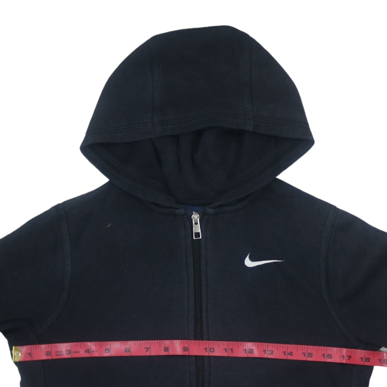 Nike Boys Black Full Zip Hoodie Sweatshirt M 10-12 Years Fleece Lined