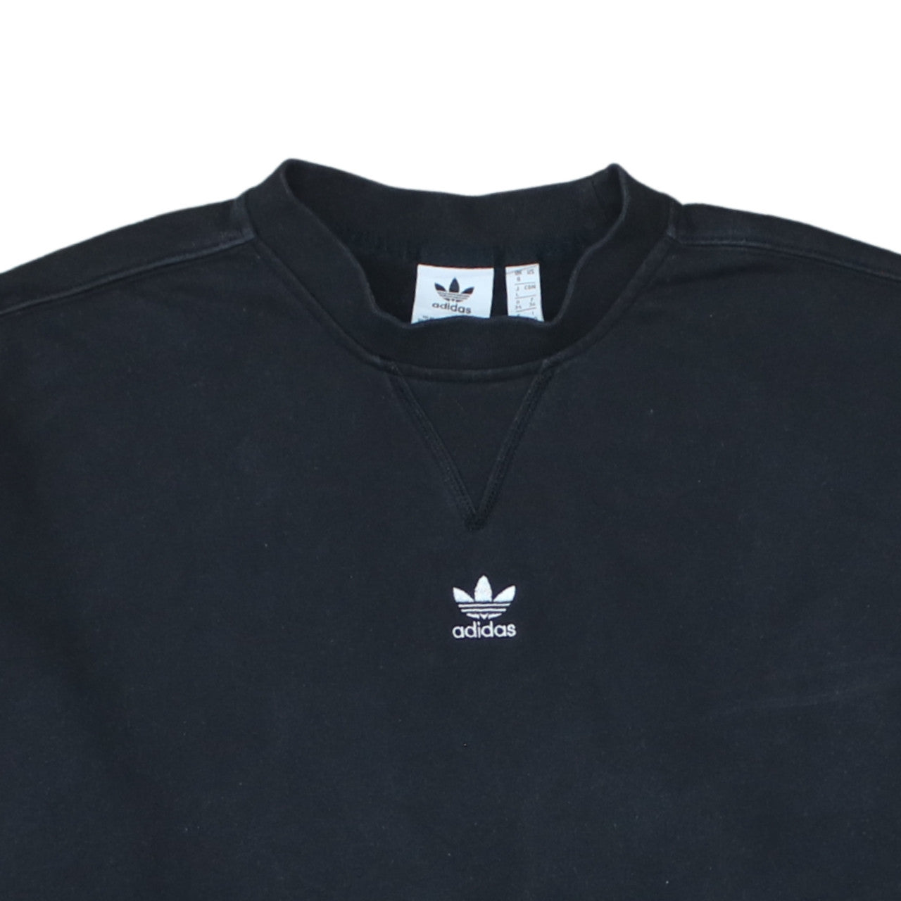 Adidas Womens Black Size 8 Crew Neck Pullover Sweatshirt