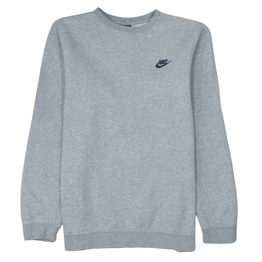 Nike Men's Grey Pullover Sweatshirt M Crew Neck Fleece Regular Fit
