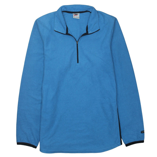 Nike Men's Blue Fleece 1/4 Zip Pullover Sweatshirt L Regular Fit