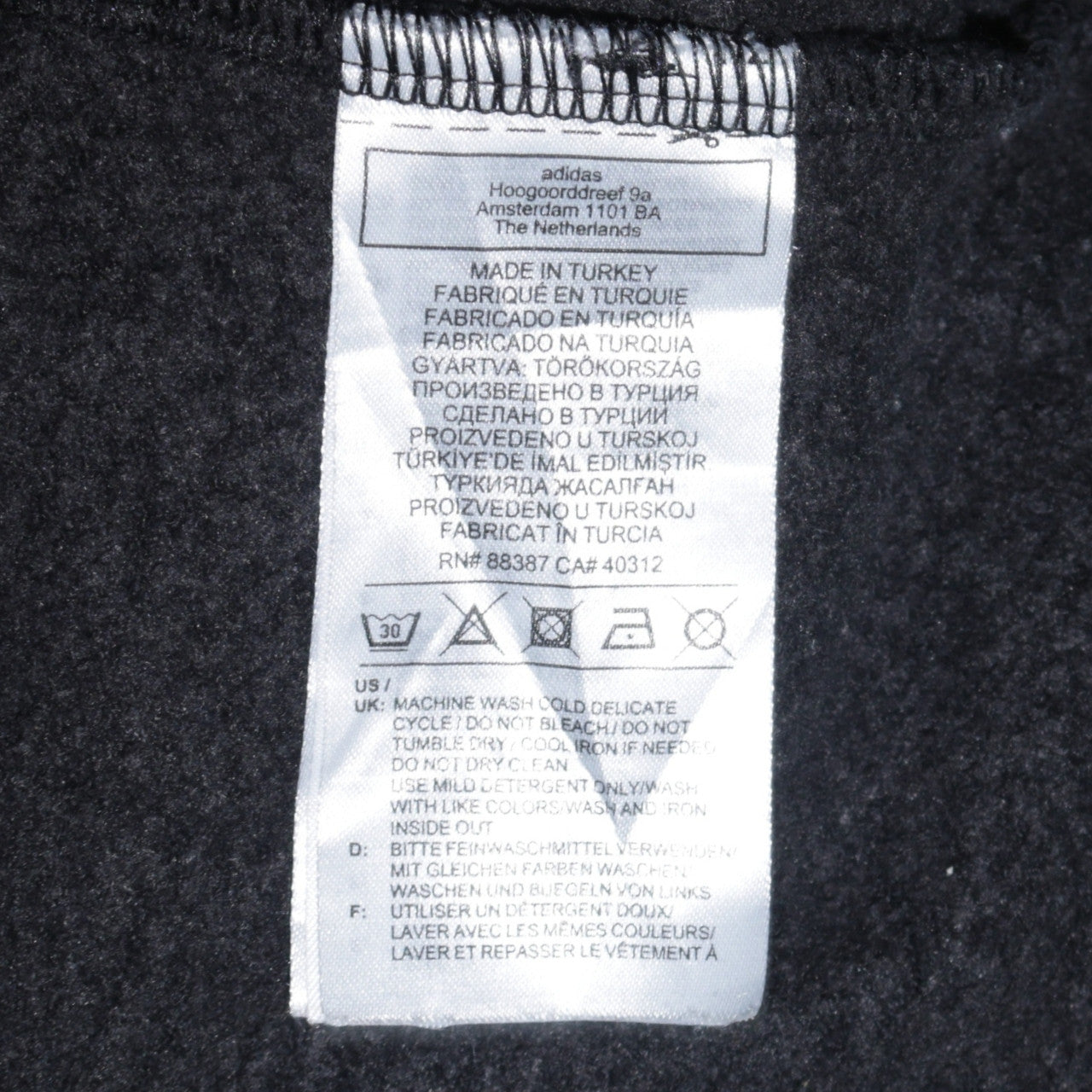 Adidas Women Black Small Pullover Hoodie Cotton Blend Casual