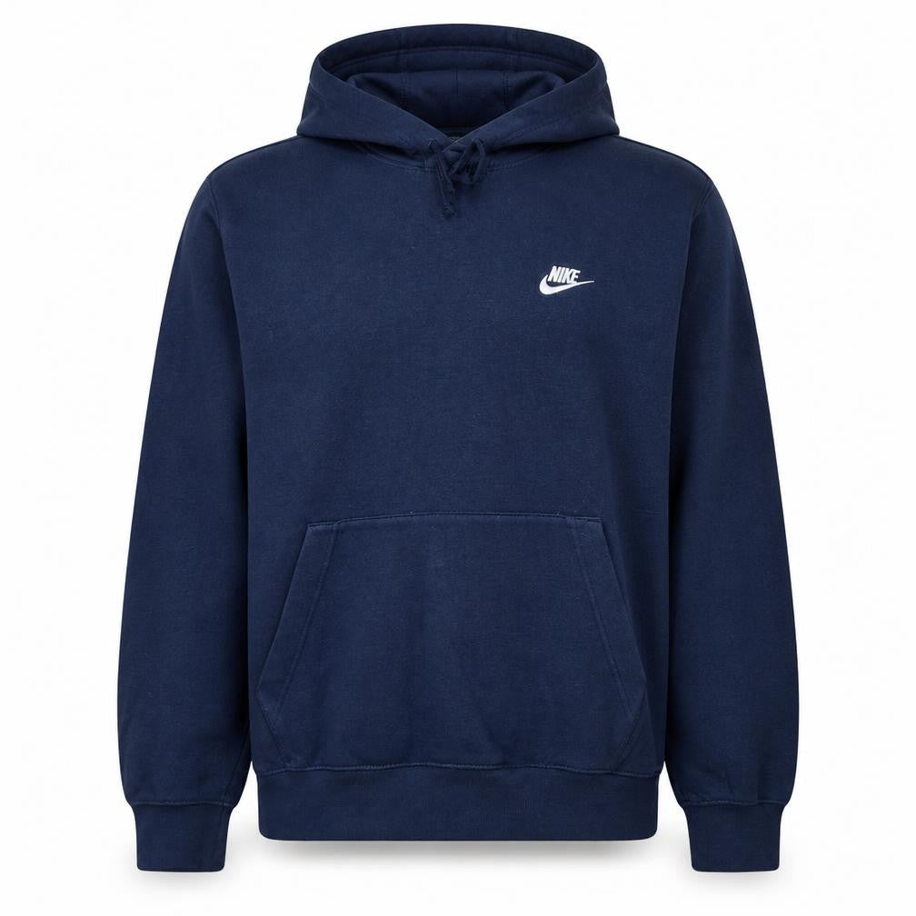 Nike Men's Blue Pullover Hoodie M Regular Fit Fleece Logo Sweatshirt