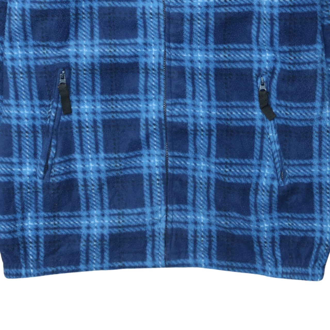KingSize Men's Blue Check Fleece Full Zip Jacket 3XL